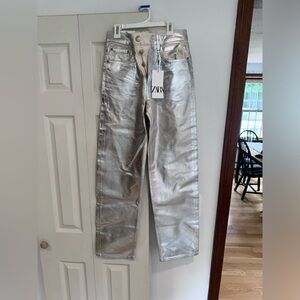 Metallic Zara Jeans NWT